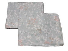 Set of 2 Light Green Floral Flannel Pillowcases. 20 X 30 Standard/queen