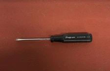 Snap-on Tools SSDE43 1/8" Flat/Slotted Screwdriver Black Handle 6" Long USA