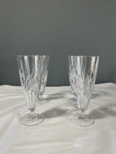 4 "Royal Highlight" Crystal Pilsner Beer Glasses Princess House Set Lot B