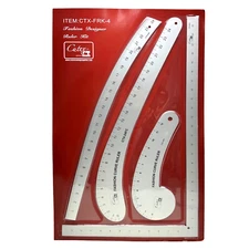 Cutex Fashion Designers Ruler Kit - French Curves, L-Square, Curve Stick