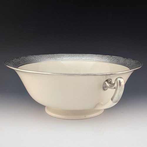 Lenox China Large Sterling Silver Encrusted Round Berry BOWL Serving w/ Handles - Picture 4 of 12