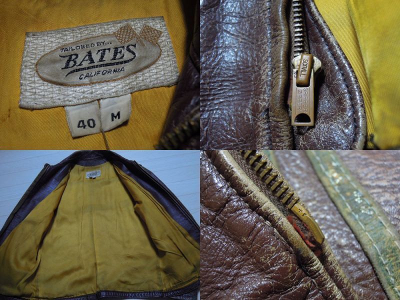 ポ*ポ様 60s BATES twotone leather jacket Vintage BATES 60s CAFE RACER Leather Motorcycle competition