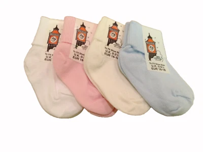 BIG BEN 6 Paar BABYSOCKEN weiche Baumwolle TURN OVER TOP DESIGN JUNGEN & MÄDCHEN FARBEN