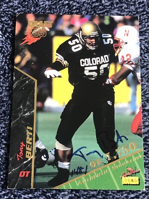 1995 Signature Rookies Autographs #8 Tony Berti /7750 Auto Colorado Chargers