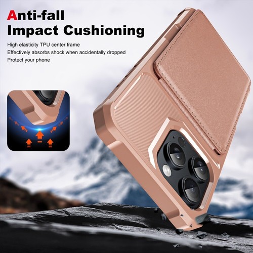 Protective Vertical Cards Solt Wallet Fold Cover for iPhone 16 Pro Max Plus - Picture 4 of 15