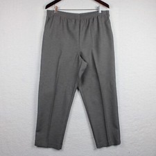 Alfred Dunner Pull On Ankle Pants Petite Size 14P Solid Gray