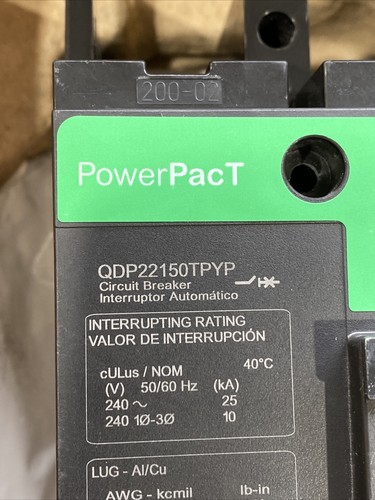 Interruttore Square D Schneider Electric QDP22150TPYP 240V 150A nuovo scatola aperta - Foto 3 di 8