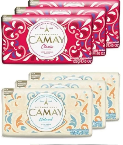 Camay Soap Bars X 6 125g Natural Classic Scents Bath Shower Wash