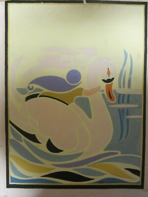 LISTED ARTIST EDITH FRANCES MARSDEN WATERCOLOR SWAN BIRD 