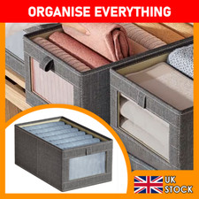 Durable Stylish Storage Box Fabric Foldable Stackable Home Organiser Tidy