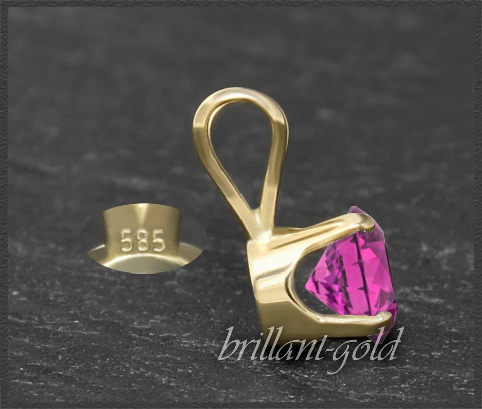 Anhänger aus 585 Gold, pinker Topas 4, 5, 6, 7 mm, Gleiter in Gelbgold, Weißgold - Bild 4 von 4