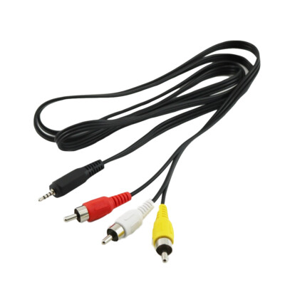 2.5mm Mini Stereo Aux Male To 3 RCA Plug Adapter Audio AV Video Cable 1.5m/5ft