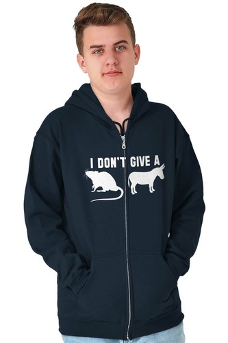 Don’t Give A Rats Donkey Funny Rude Sarcasm Sweatshirt Zip Up Hoodie Men Women - Picture 4 of 12