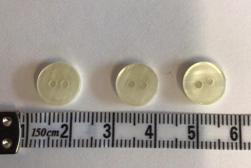 16 x 11mm Shiny Flat Ivory 2 Hole Buttons Sewing/Knitting/Crafts/Dressmaking - Image 3 of 3