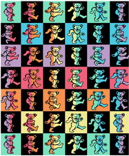 Coperta lancio orsi pista da ballo Grateful Dead | regali testa morta | orsi danzanti