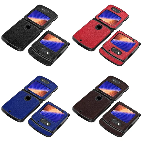 For Motorola Razr 5G Phone Protective Case Leather Flip Cover Shell Shockproof