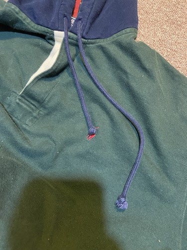 Vintage Polo Ralph Lauren Green Plaid Lined Hoodie Long Sleeve Rugby Shirt - Picture 13 of 15