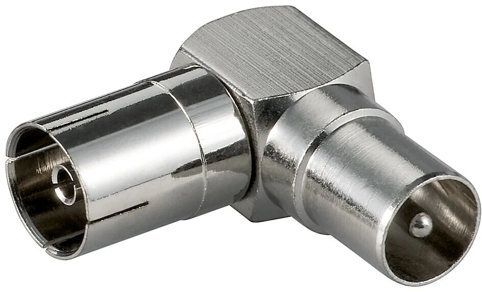 Adaptateur coudé coaxial Mâle vers Femelle - Goobay