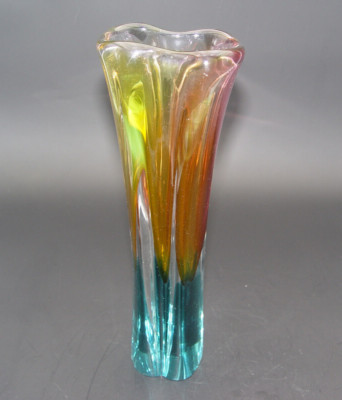 Joseph Rozinek Sommerso Vase Novy Bor Borske Sklo Bohemia Glass