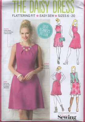 Simply Schnittmuster für das Gänseblümchen Kleid, leicht, Halsfalten, Gr. 6-20, neu
