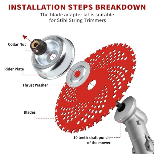 2/4 Stck. 9 Zoll x 36 Zähne hartmetallbestücktes Klingenset für Freischneider Trimmer Unkrautfresser - Bild 6 von 18