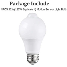 LED Motion Sensor Light Bulb 50/70/90/120/150W Equivalent Energy Saving Lamp US