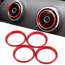 4PCS Car AC Air Outlet Ring Aluminum Accessories For Audi A3 S3 RS3 2013-2016
