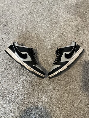 Size 10.5 - Nike Dunk Low Chenille Swoosh - Black Grey Fog