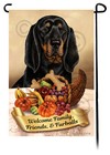 Black and Tan Coonhound Thanksgiving Garden Flag
