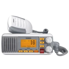 Uniden UM385 White Fixed Mount Marine VHF Boat Radio Class D NOAA/SAME NMEA DSC