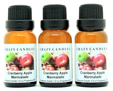 Crazy Candles 3 Cranberry Apple Marmalade 1/2oz Premium Scented Fragrance Oil