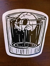Whisky Glass Sticker Skull Ice Waterproof