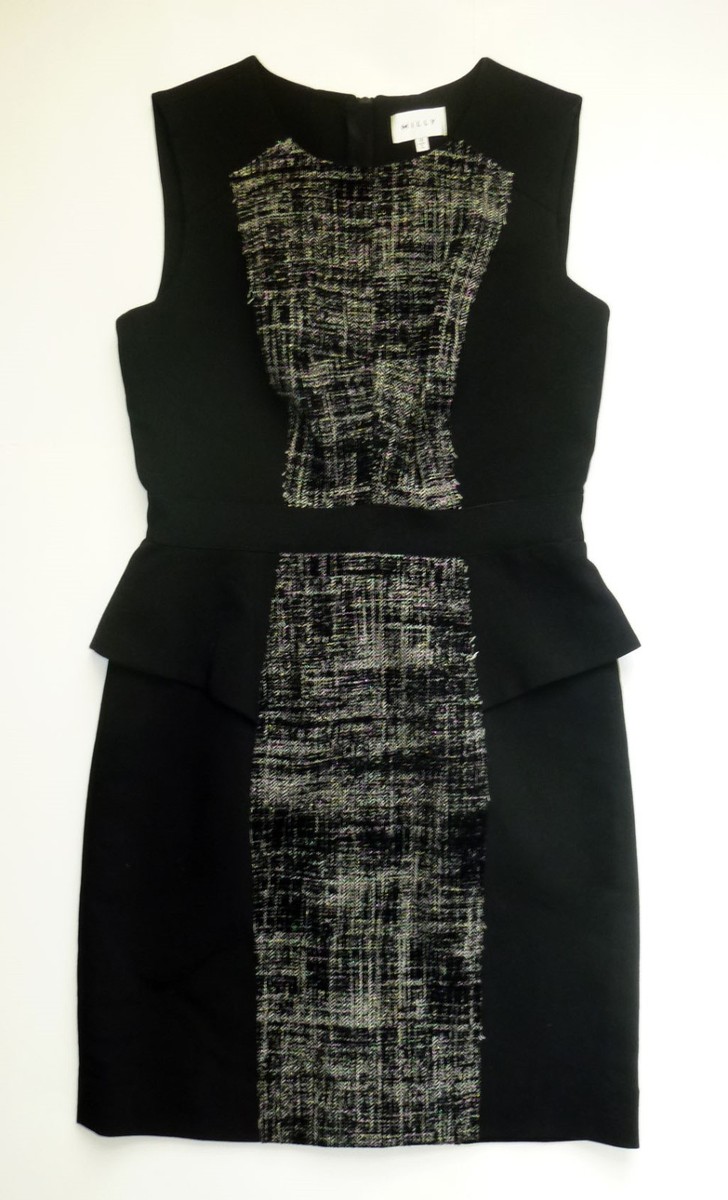 peplum tweed dress Women's Tweed Peplum Race Day Midi Dress