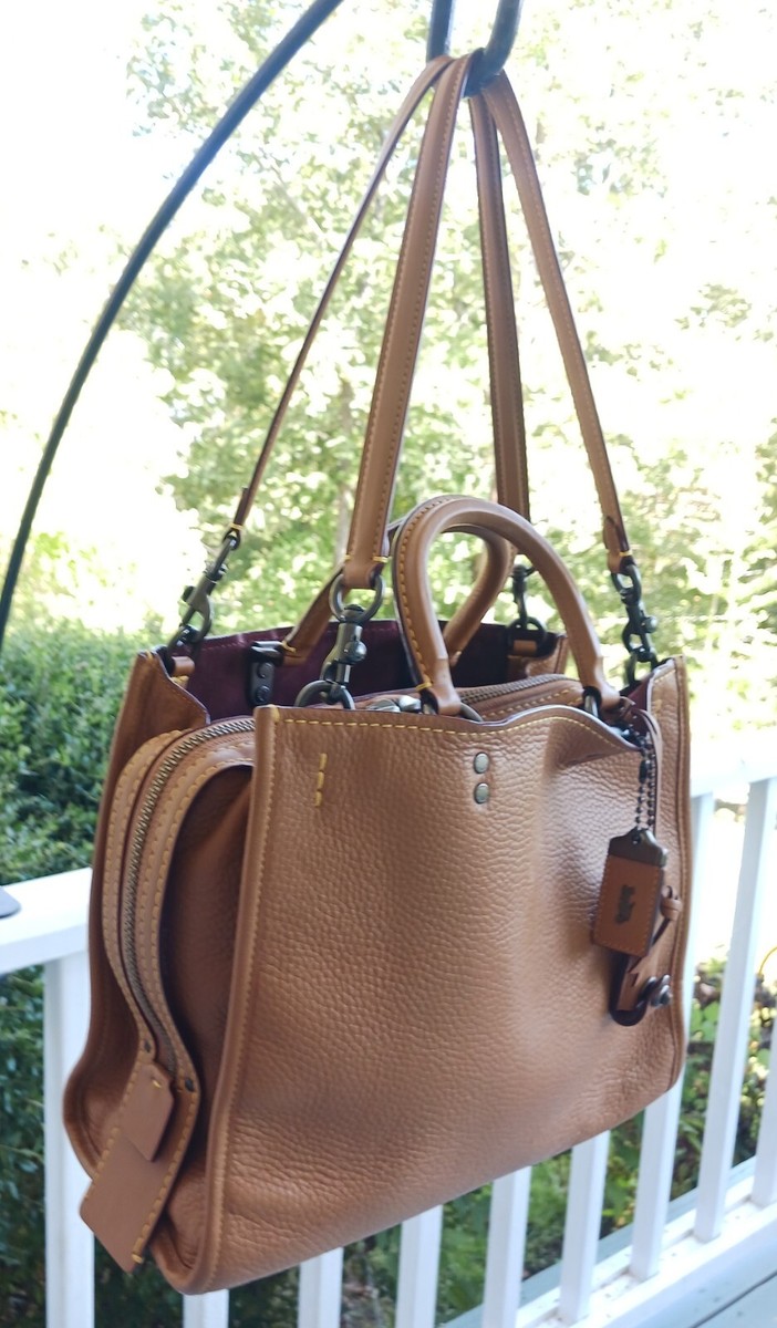 Coach 1941 Rogue 30 MEDIUM British Tan Leather Triple Compartment