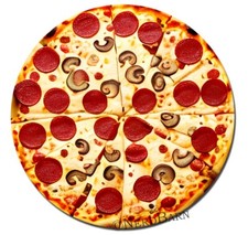 PIZZA Pepperoni Slice Round Mouse Pad / Mousepad Mat For Computer PC Desk Gift