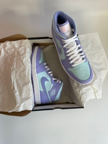 Size UK 10.5 - Jordan 1 Mid Purple Aqua - Picture 3 of 8