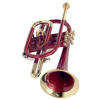 Cornet Trumpet Handmade Bb, Red Lacquered+ Brass Finish by Zaima with Case.