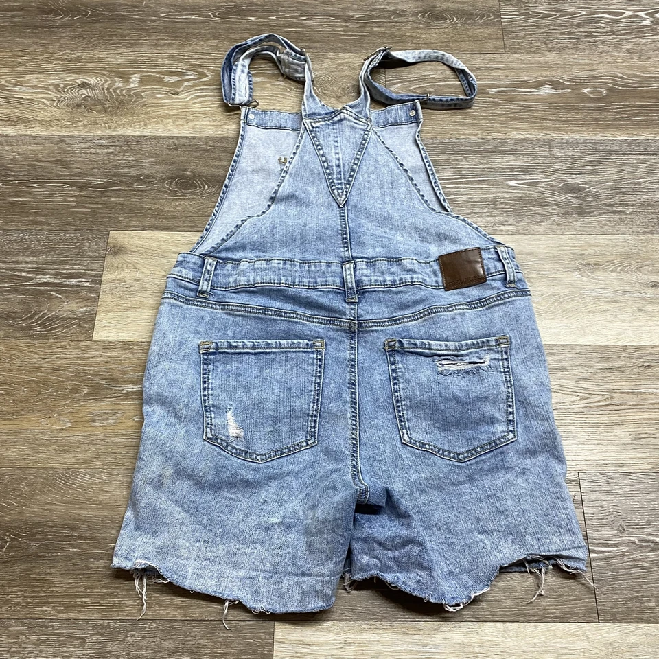 MAURICES Bib Front Buckle Straps Med Wash Blue Denim Jumper Women's Size Medium - Image 3 of 4