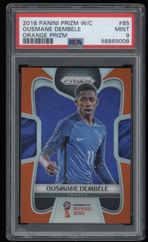 OUSMANE DEMBELE 2018 PANINI PRIZM WORLD CUP ORANGE REFRACTOR 50/65 PSA 9 FRANCE - Picture 1 of 1