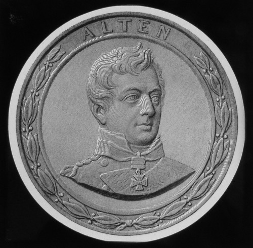Glass Magic Lantern Slide SIR CHARLES ALTEN C1890 BATTLE OF WATERLOO