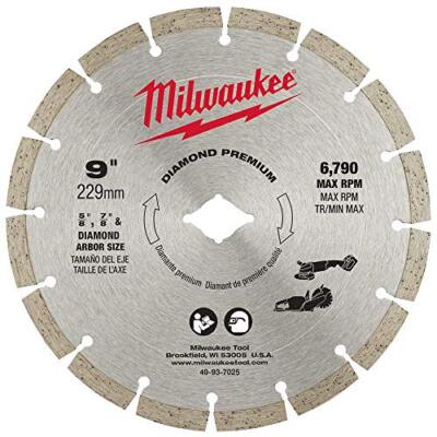 Milwaukee 49-93-7025 Premium Segmented Diamond Blade, 9''