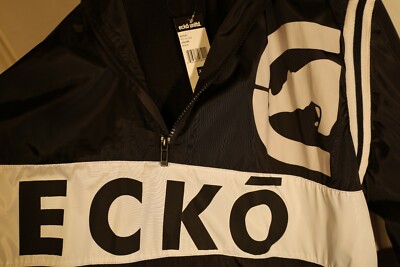 NWT MARC ECKO UNLTD. Men's Running Track Jacket Coat Hood 1/4 Zipper Size XL 