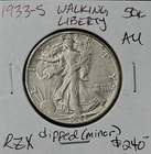 1933-S Walking Liberty Silver Half Dollar AU Det.