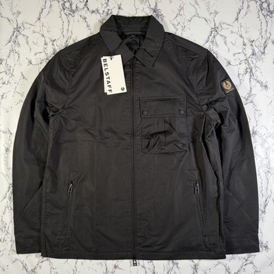 BELSTAFF Mens Black Drome Cotton Overshirt SIZE LARGE BNWT Authentic
