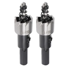 2 Pcs 17mm HSS Drill Bit Hole Saw Cutter for Metal Alloy Wood