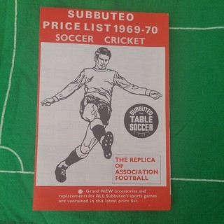 SUBBUTEO ORIGINAL RARE 1969 70 PRICE LIST & CATALOGUE TEAMS 1 61 MINT CONDITION.