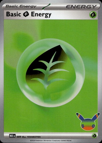Basic Grass Energy (30th Celebration) 009 Holo MEE Pokemon NM