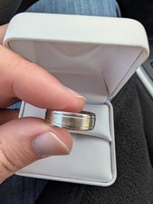 10k White Gold Mens Wedding Band Size 8.75