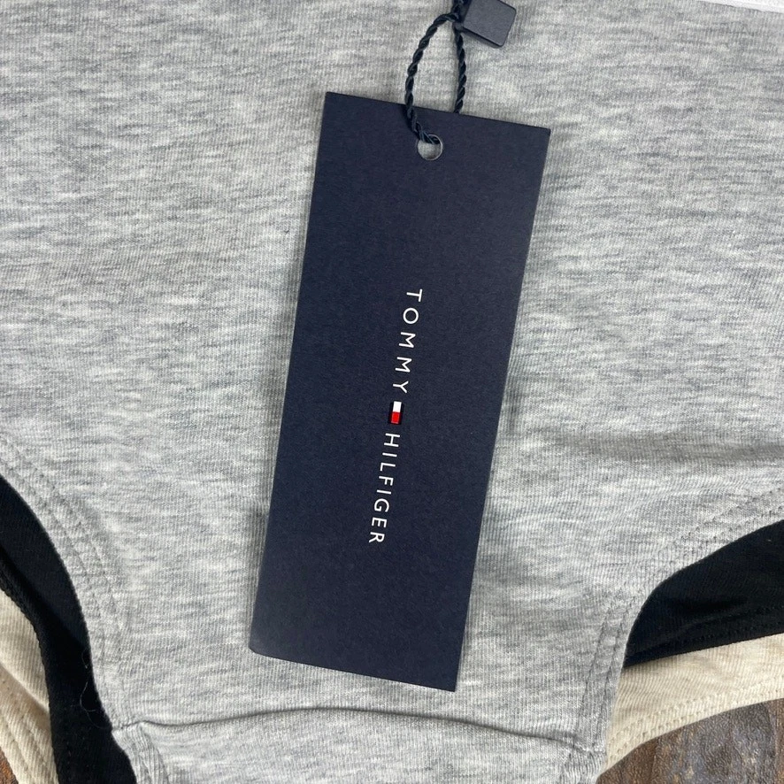 Tommy Hilfiger Mujer Pequeño Gris Negro Tostado Poliéster Ropa Interior Bragas 3PK Foto 4 de 4
