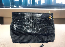 Vintage Black Metal Mesh Evening Shoulder Bags by Michael Zipper Closure
